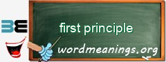 WordMeaning blackboard for first principle